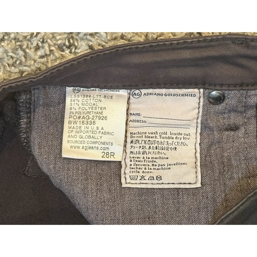 AG Adriano Goldschmied Jeans Womens Brown The Legging Ankle Super Skinny USA